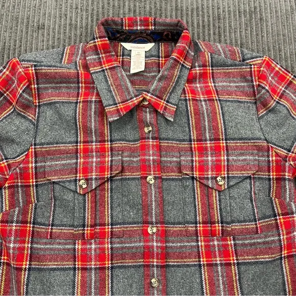 Sundance Lace Back Flannel Size 10 Red Blue Outdoors Casual Women. - Picture 10 of 10